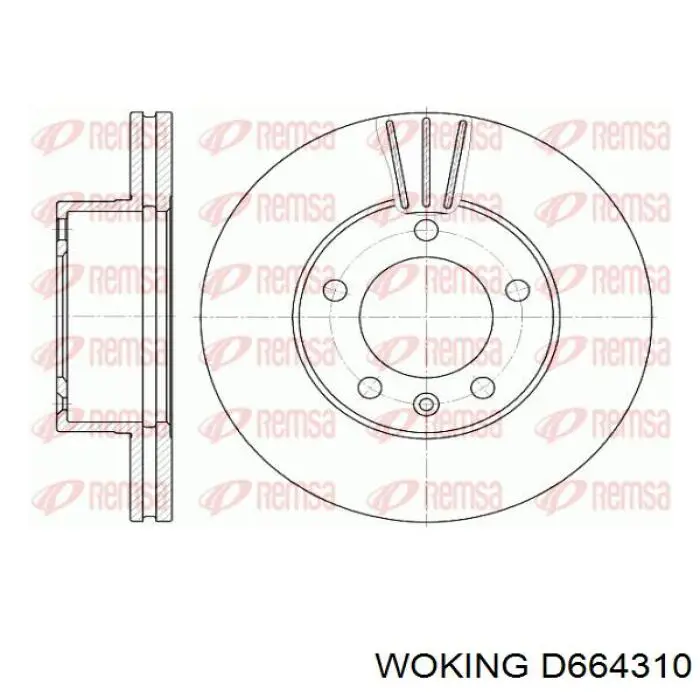 Купити D664310 Woking Ротор гальмівний