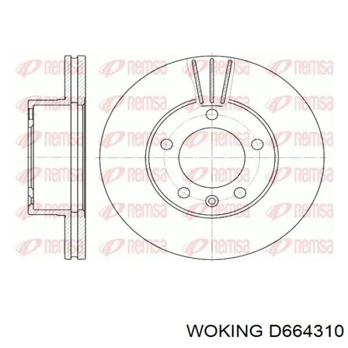 D664310 Woking диск гальмівний передній