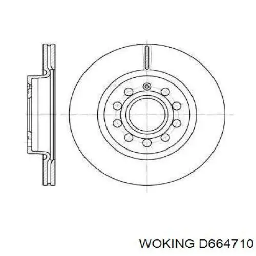 Диск переднього гальма Woking D664710 ціна, від 38.55 USD