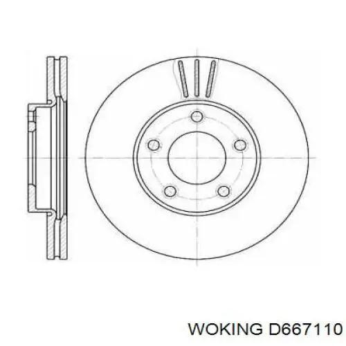 Диск переднього гальма Woking D667110 ціна, від 41.09 USD