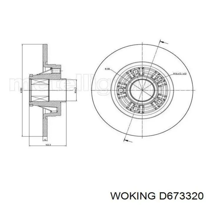 Купити D673320 Woking Диск заднього гальма