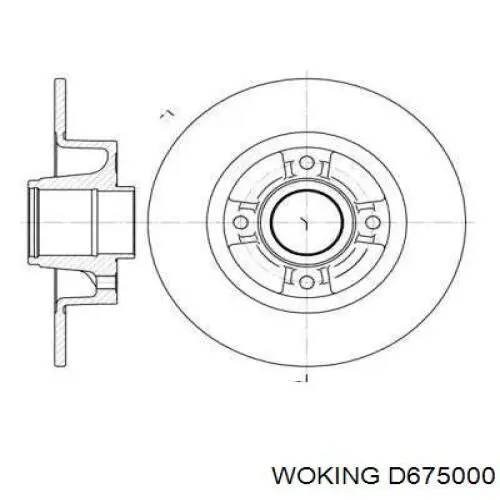 Купити D675000 Woking Диск заднього гальма