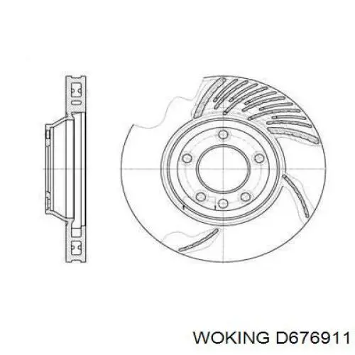 Диск переднього гальма Woking D676911 ціна, від 86.46 USD