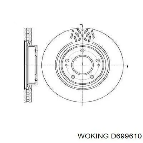 Диск переднього гальма Woking D699610 ціна, від 46.98 USD
