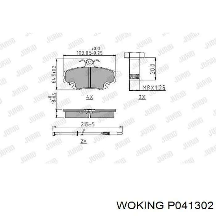 Тормозні колодки Woking P041302