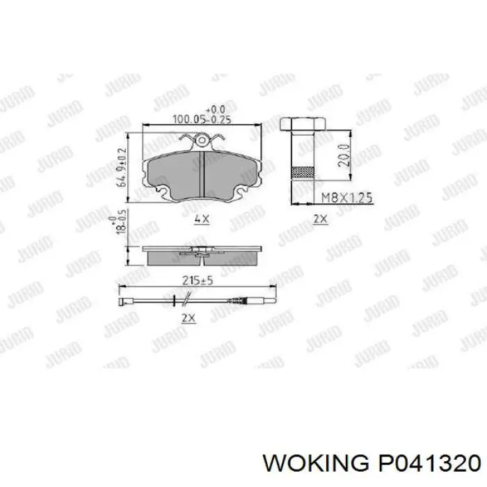Гальмівні колодки Woking P041320 ціна, від 17.40 USD