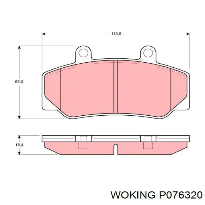 P076320 Woking колодки гальмівні передні, дискові