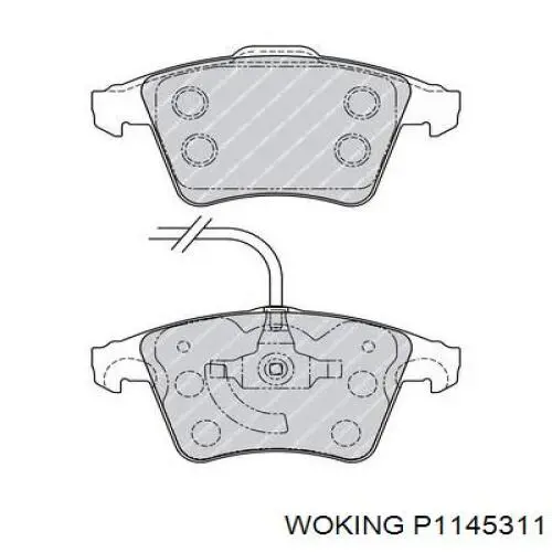 Колодки гальмівні передні, дискові P1145311 Woking