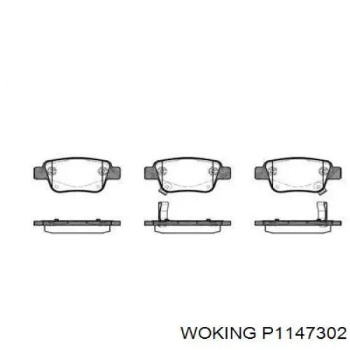 Задні гальмівні колодки Woking P1147302 ціна, від 16.31 USD