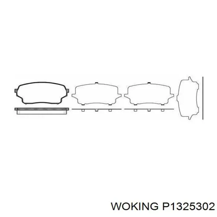 Гальмівні колодки Woking P1325302 ціна, від 21.78 USD