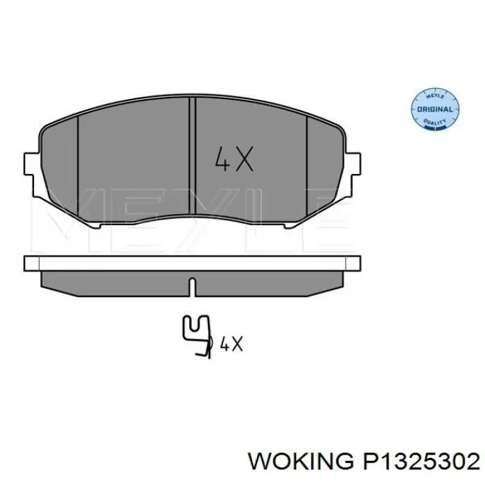 Гальмівні колодки Woking P1325302 ціна, від 21.78 USD