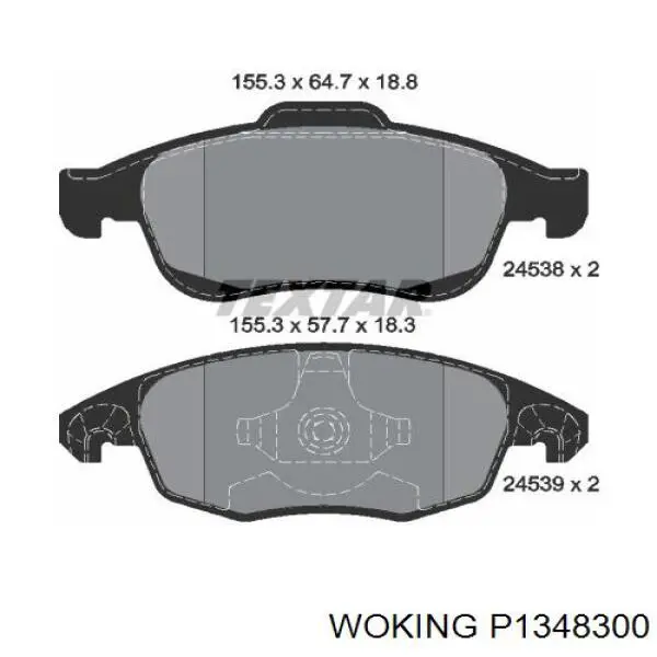 Купити P1348300 Woking Колодки гальмівні передні, дискові