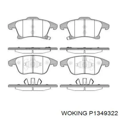 Гальмівні колодки Woking P1349322 ціна, від 32.79 USD