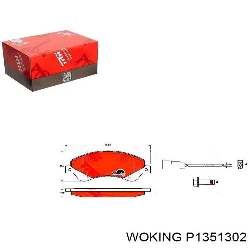 Колодки гальмівні передні, дискові P1351302 Woking