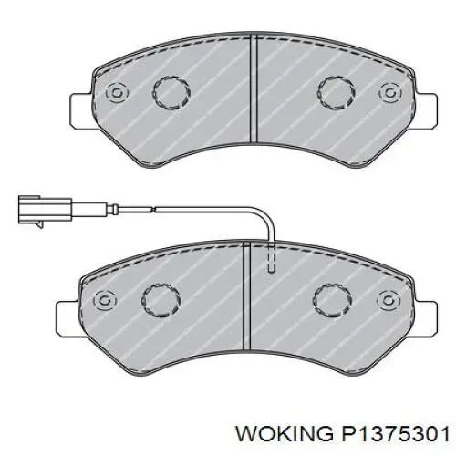 Гальмівні колодки Woking P1375301 ціна, від 36.16 USD