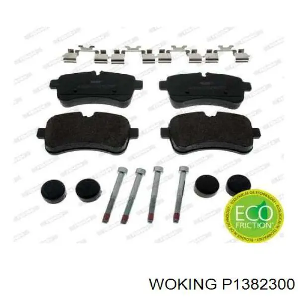 Задні гальмівні колодки Woking P1382300 ціна, від 23.84 USD