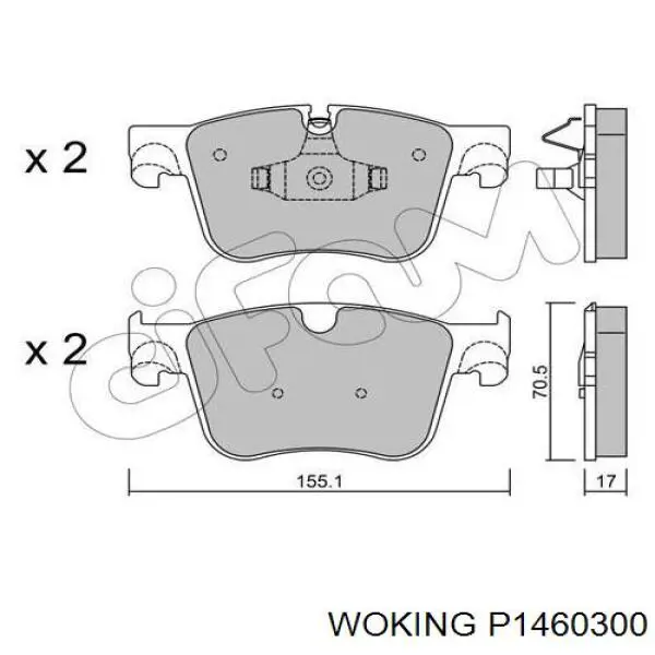 P1460300 Woking Передні гальмівні колодки