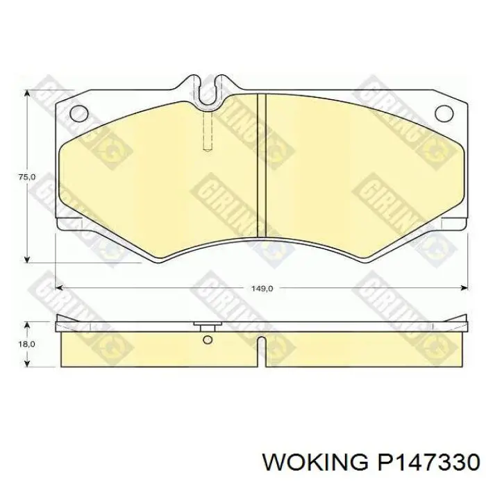 Передні тормозні колодки P147330 Woking