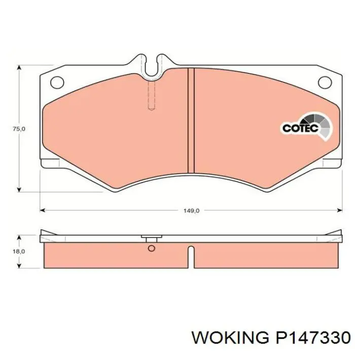 Гальмівні колодки Woking P147330 ціна, від 18.56 USD