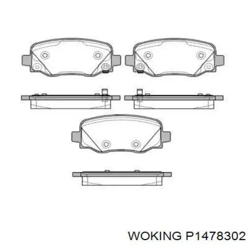 P1478302 Woking Колодки гальмівні задні, дискові