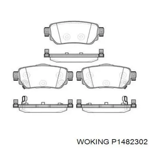 Колодки гальмові задні, дискові P1482302 Woking