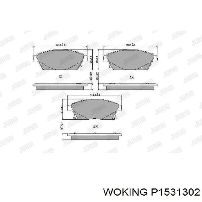 Гальмівні колодки Woking P1531302 ціна, від 26.60 USD