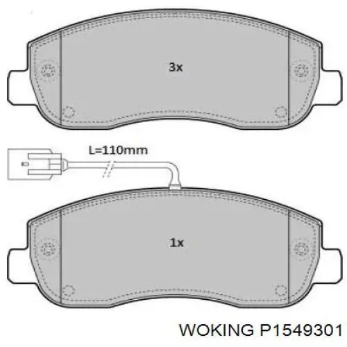 Передні тормозні колодки P1549301 Woking