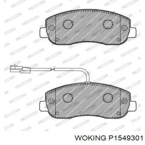 Гальмівні колодки Woking P1549301 ціна, від 27.68 USD