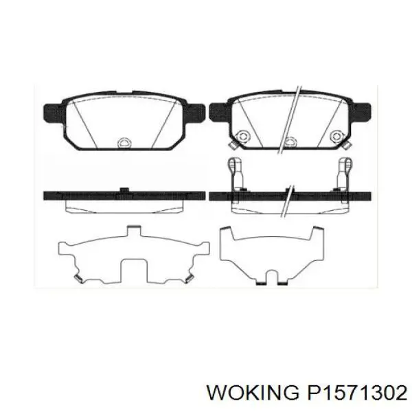 Задні гальмівні колодки Woking P1571302 ціна, від 24.67 USD