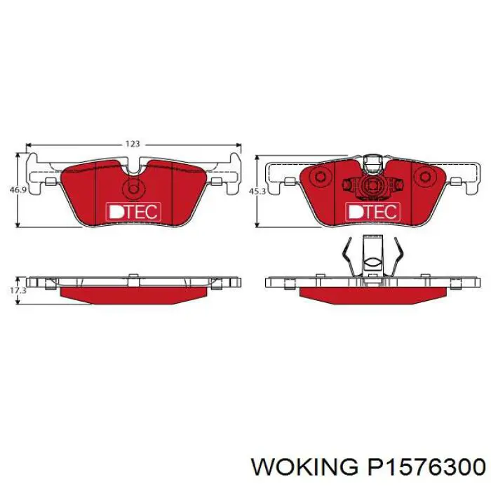 P1576300 Woking колодки гальмові задні, дискові