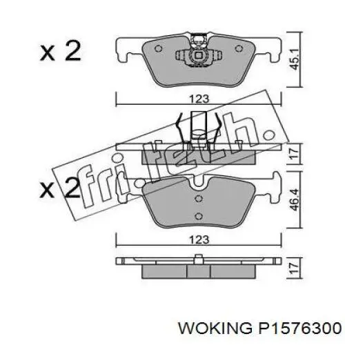 Купити P1576300 Woking Задні колодки