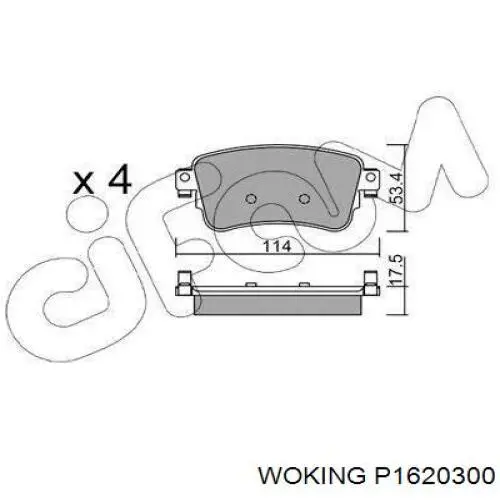 Задні гальмівні колодки Woking P1620300 ціна, від 27.15 USD