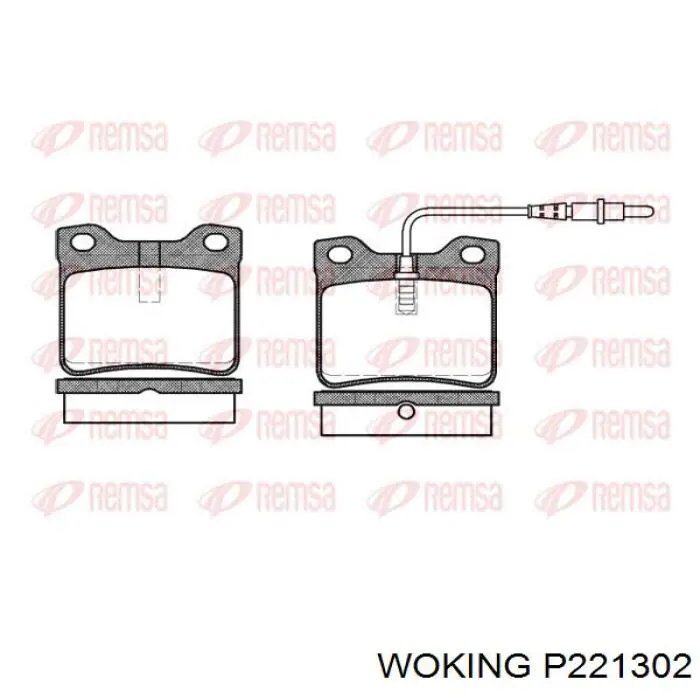 P221302 Woking колодки гальмові задні, дискові