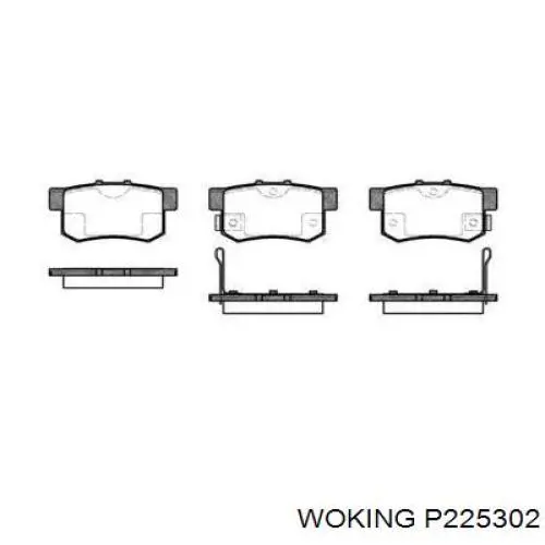 Задні гальмівні колодки Woking P225302 ціна, від 13.36 USD