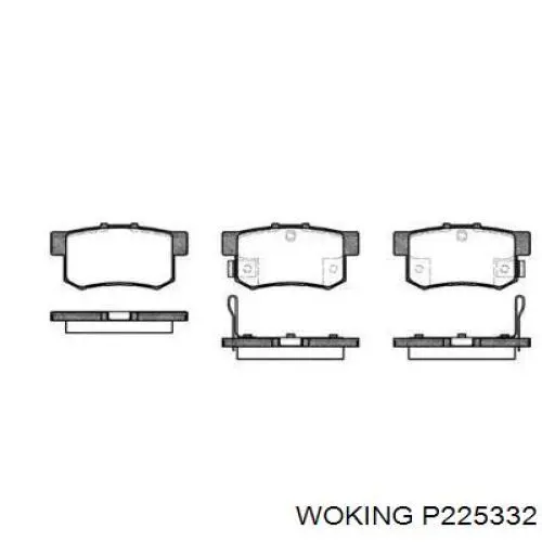 Задні гальмівні колодки Woking P225332 ціна, від 16.12 USD