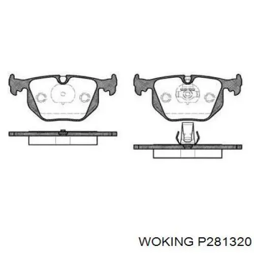 Задні гальмівні колодки Woking P281320 ціна, від 32.16 USD