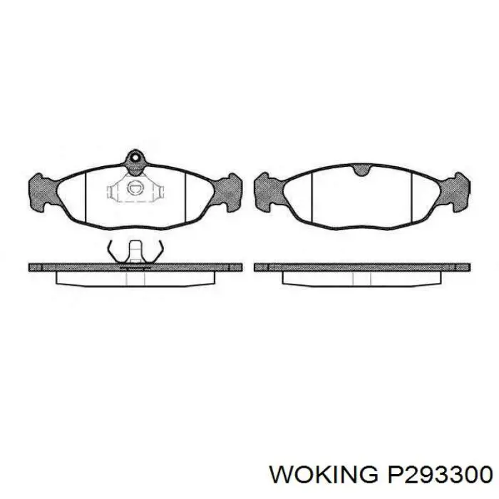 Колодки гальмівні передні, дискові P293300 Woking