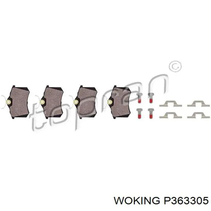 Задні гальмівні колодки Woking P363305 ціна, від 17.44 USD