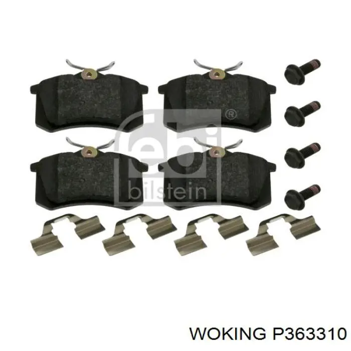 Задні гальмівні колодки P363310 Woking