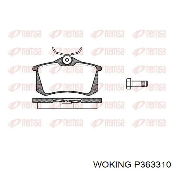P363310 Woking Колодки гальмівні задні, дискові