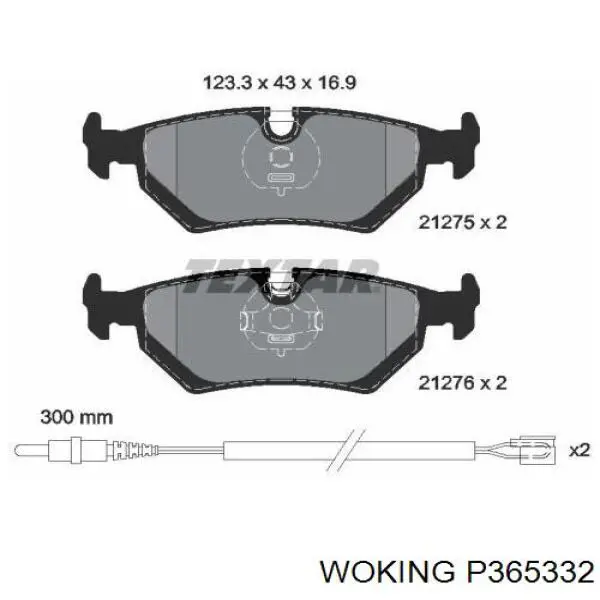 Задні гальмівні колодки Woking P365332 ціна, від 14.16 USD