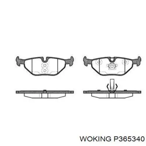 Задні гальмівні колодки Woking P365340 ціна, від 19.86 USD