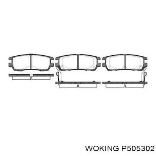 Задні гальмівні колодки Woking P505302 ціна, від 15.82 USD