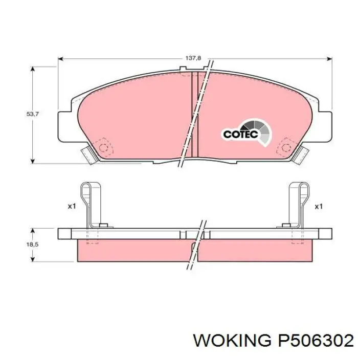 Гальмівні колодки Woking P506302 ціна, від 18.15 USD