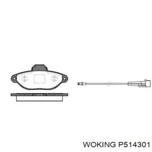Гальмівні колодки Woking P514301 ціна, від 14.66 USD