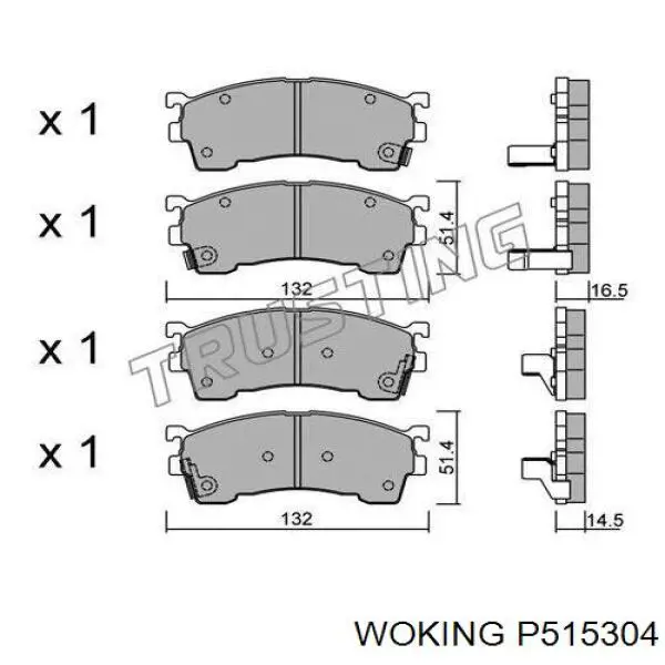 P515304 Woking колодки гальмівні передні, дискові