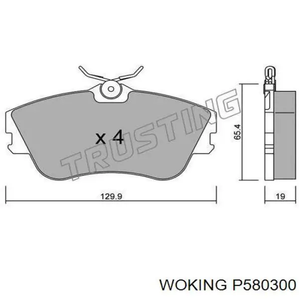 P580300 Woking колодки гальмівні передні, дискові
