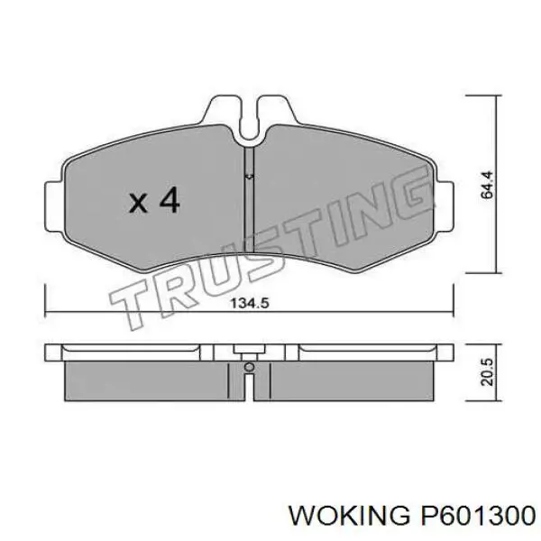 Гальмівні колодки Woking P601300 ціна, від 18.97 USD