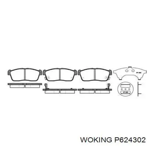 Гальмівні колодки Woking P624302 ціна, від 14.61 USD