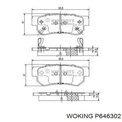 Купити P646302 Woking Задні колодки